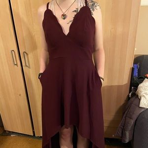 Plum high low dress